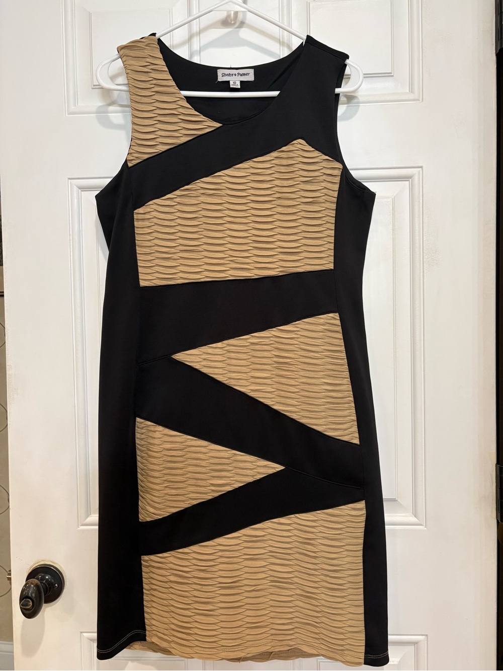 Shelby & Palmer Sleeveless Colorblock Sheath Dress, Size 10